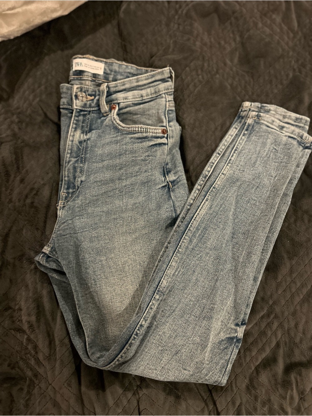 Zara Light Blue High-Rise Skinny Jeans